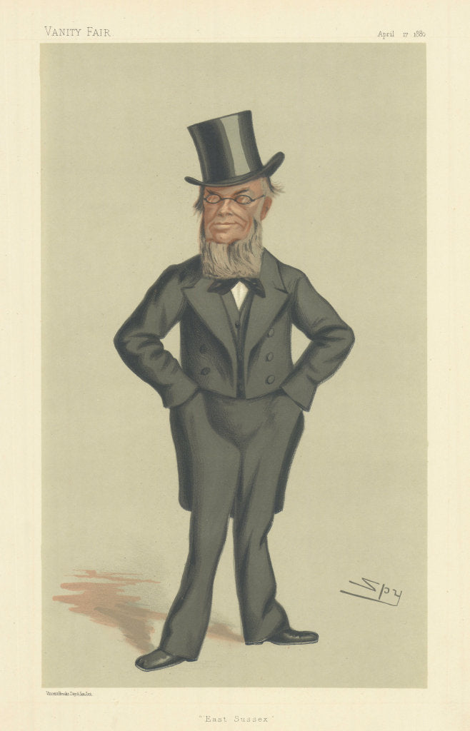 VANITY FAIR SPY CARTOON George Burrow Gregory 'East Sussex' Sussex 1880 print